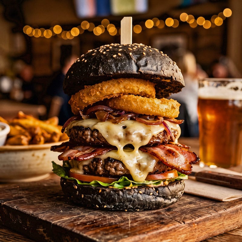 black_charcoal-bun-burger-in-a-restaurant